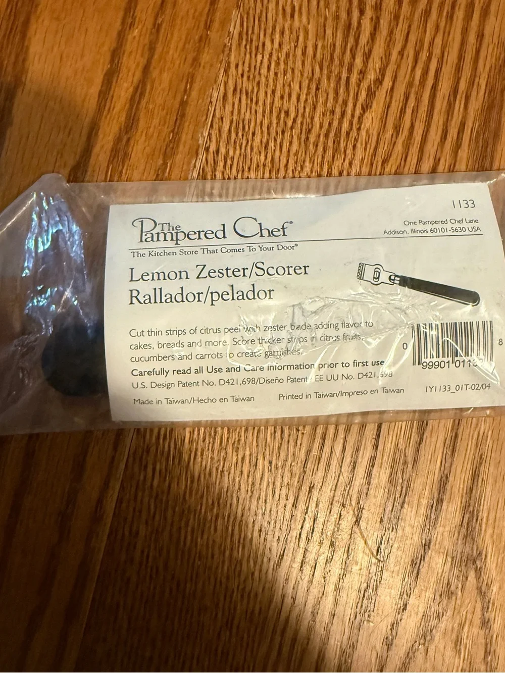 Pampered Chef Lemon Zester/Scorer #1133 Citrus Zester Sealed New Discontinued